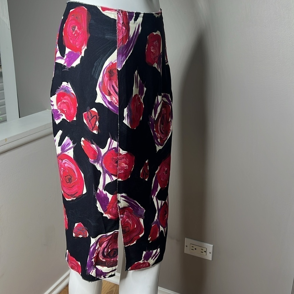 Marni Sz 38 Floral 100% Viscose Knee Length Skirt Made in Italy
